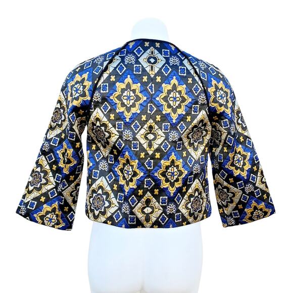 NWT Ann Taylor LOFT Mosaic Brocade Shimmer Jacquard Jacket Women's Size XXS - Picture 2 of 10